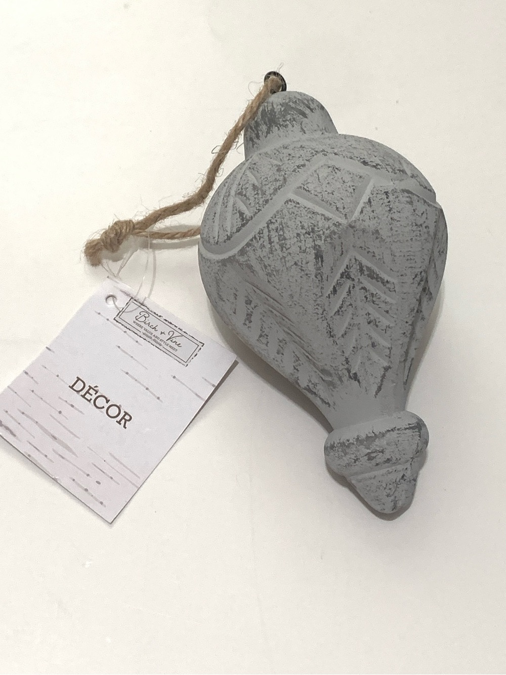 Gray Carved Hanging Ornament - Decorative Accent